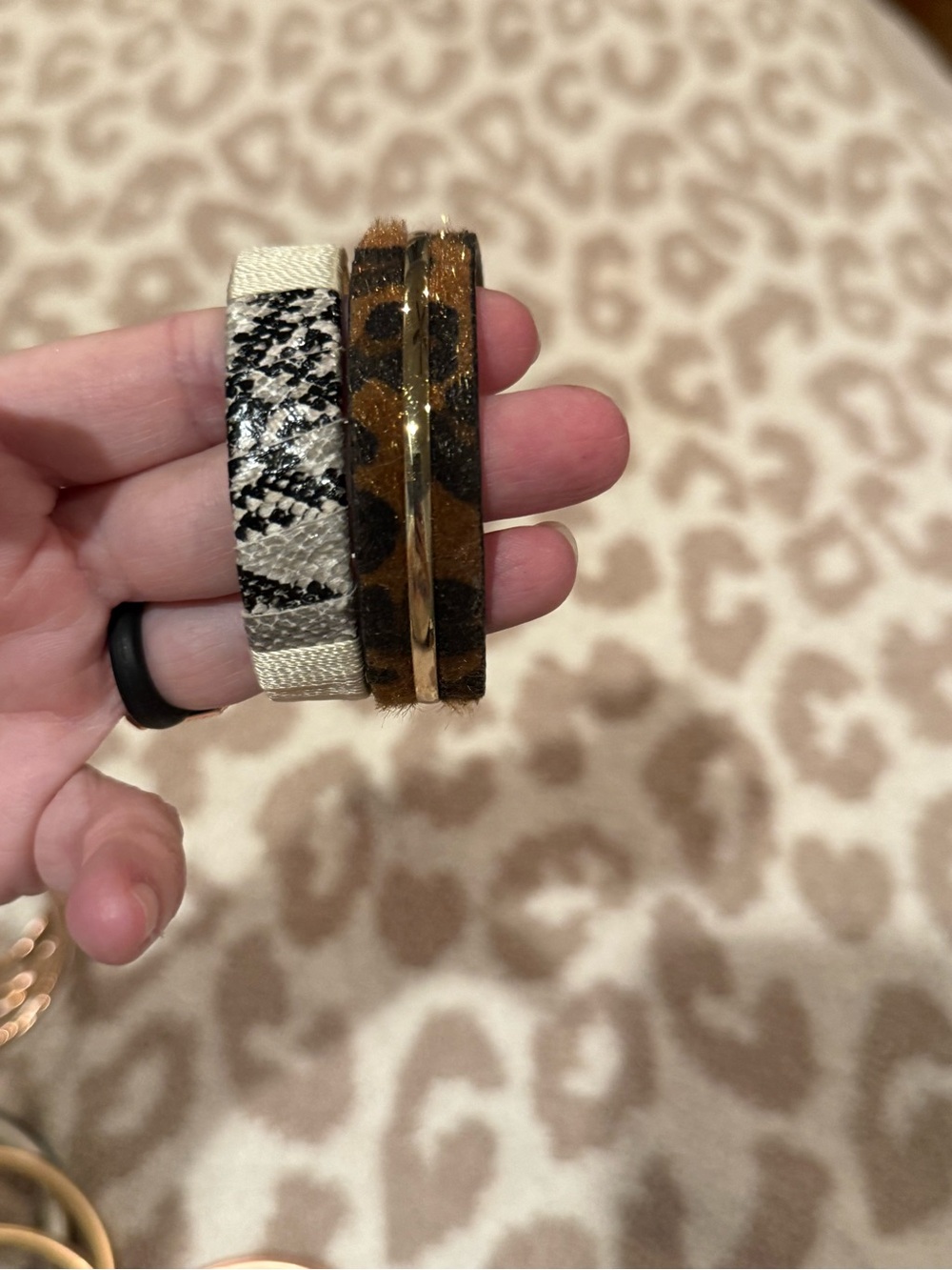 Leopard & Snake Print cuff Set - Brown and Black $6 each or $8 set